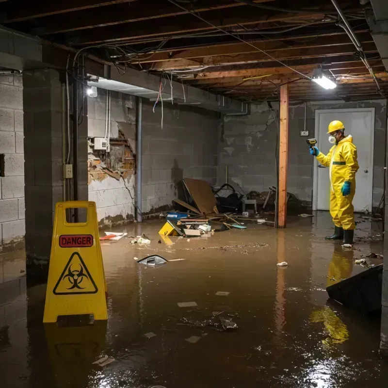 Flooded Basement Electrical Hazard in Williamson, WV Property